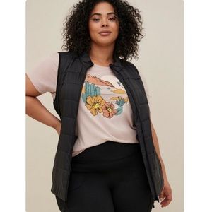 TORRID NWT Happy Camper Puffer Vest - Black